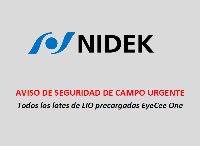 Aviso de seguridad de campo urgente (NIDEK)